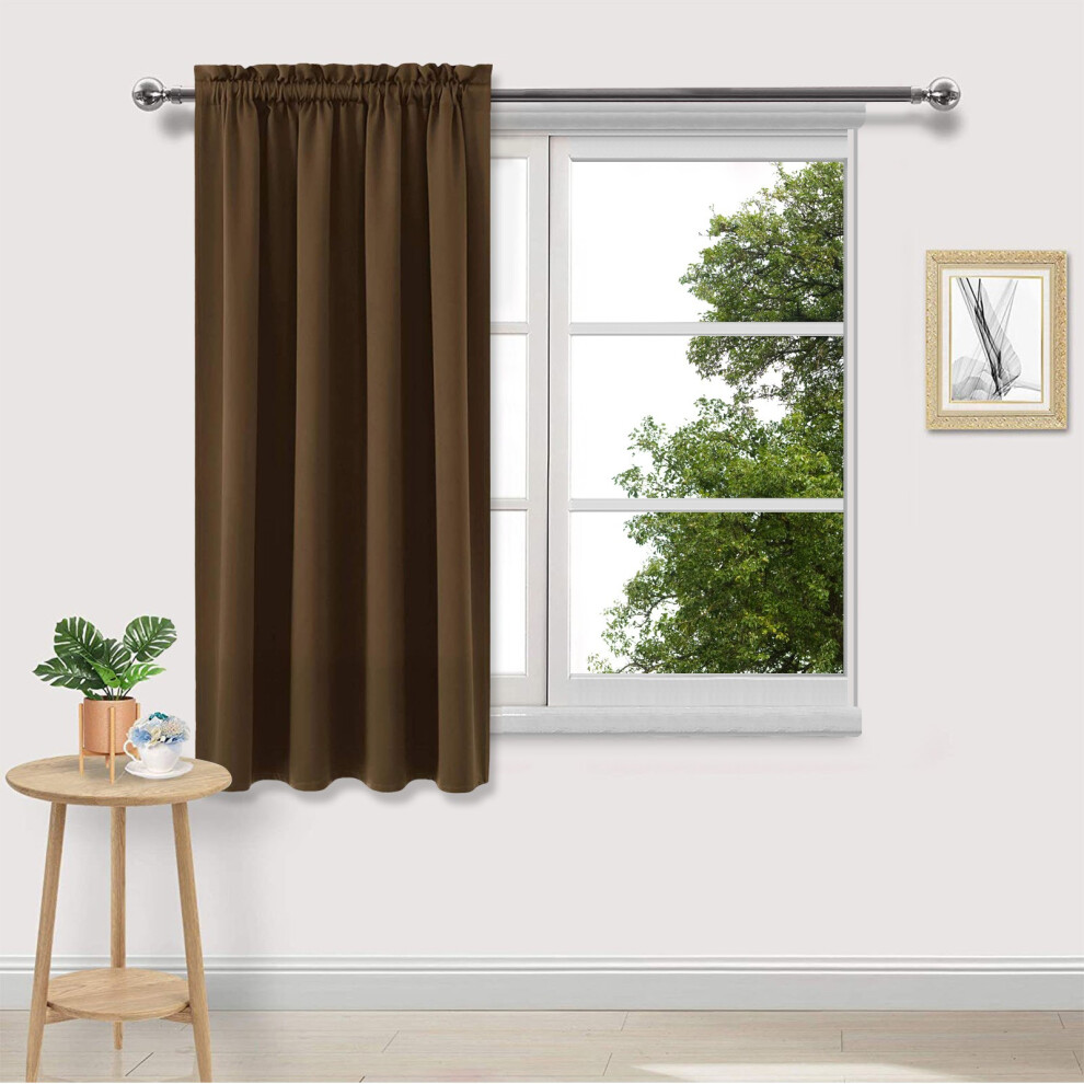 (Brown) Curtains Heat Insulation Energy Saving Bedroom And Kitchen Curtains Scandinavian Solid Colour Silk Curtains-image-OPC-PK9BGZN-NEW