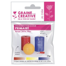 Colorantes sólidos para vela - Primarios - Multicolor - 8g - Fácil de integrar - Colores miscibles