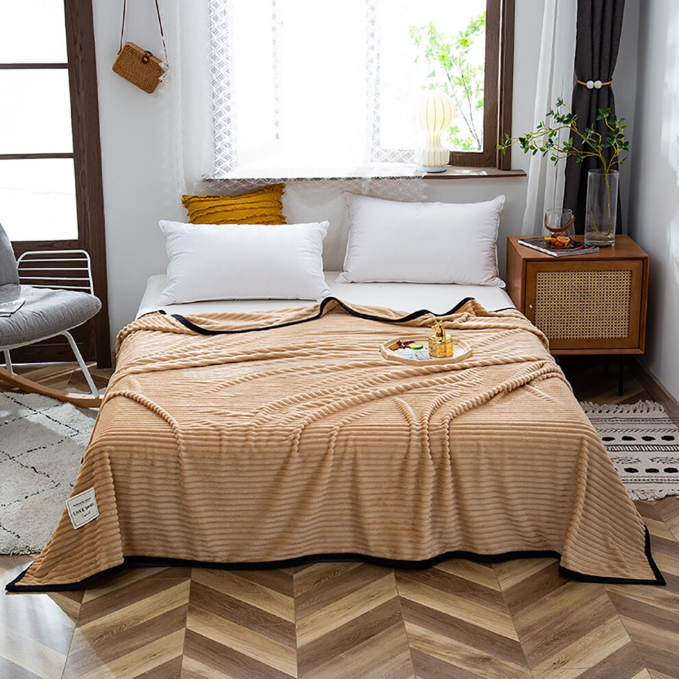 (KH) Velvet Contrasting Color Wrapped Blanket  Thickened Falei Velvet Fashionable Cover Blanket  Milk Velvet Warm Nap Blanket-image-OPC-PK9BHXC-NEW