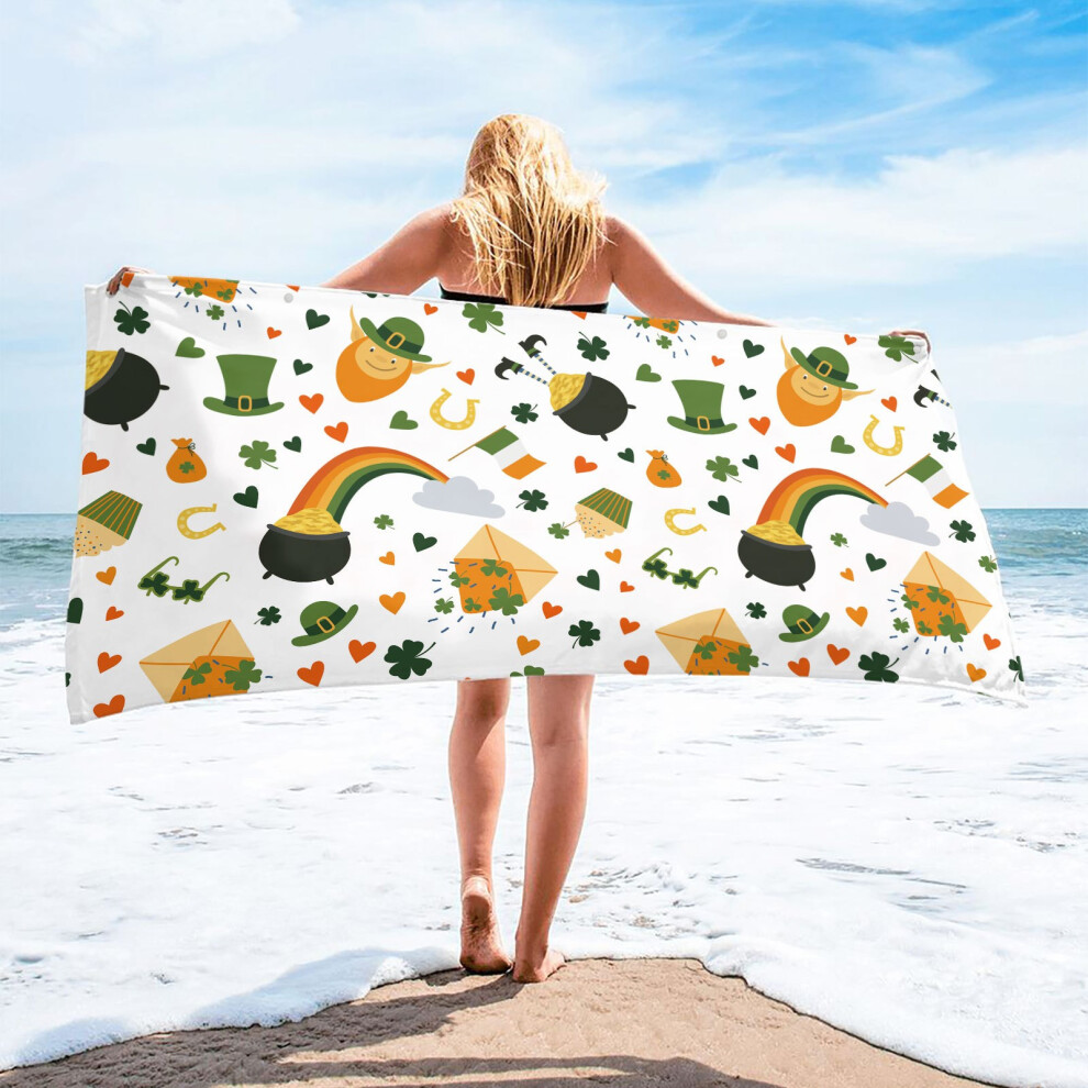 (A) Microfiber Beach Towel Super Colorful Bath Towel Sandproof Beach Blanket Multi-Purpose Towel For Travel Swimming Pool 30x60 Inch-image-OPC-PK9BJCF-NEW