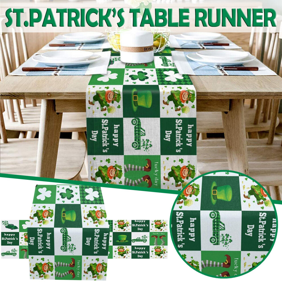 (A) St. Patrick's Day Printed Dining Table Runner For Family Holiday Parties Decor-image-OPC-PK9BK7H-NEW