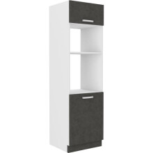 Ofensäulenschrank mit 2 Flügeltüren - Grau - L 60 x T 57 x H 210 cm - LASSEN