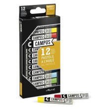 Pasteles al óleo - CAMPUS - Set de 12 colores - Diámetro 9 mm - Longitud 67 mm - Mixto