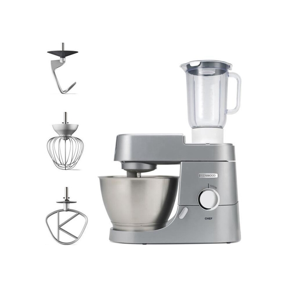 Kenwood Chef Kvc3110s Food Processor – Pastry Kit And Blender Included – Silver – 1000 W – Compact Size