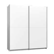 Wardrobe with 2 sliding doors - Particleboard - White - L 170.3 x D 61.2 x H 190.5 cm - ULOS