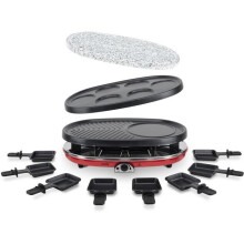 Apparel de raclette 4 em 1 HKOENIG - RP418 - Para até 8 pessoas - 3 placas intercambiáveis - Temperatura ajustável - 1500W