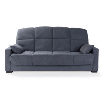 Divano letto clic clac 3 posti - Grigio antracite - Materasso 14 cm - 130 x 190 cm - MEGAN