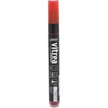 Caneta brilhante para pintura em vidro - Pebeo - Vitrea 160 - Vermelho pimenta - Opaco - Indelével
