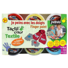 Peinture Textile - PEBEO - Tactil Color - 6 pots de 100 ml - Multicolore - Séchage rapide
