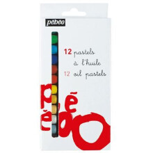Craie pastel a óleo - PEBEO - Ara - Caixa com 12 - Cores assortidas - Diâmetro 11 mm