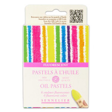 Pastel a óleo - Sennelier - Cores fluorescentes - 6 pastéis - Belas artes