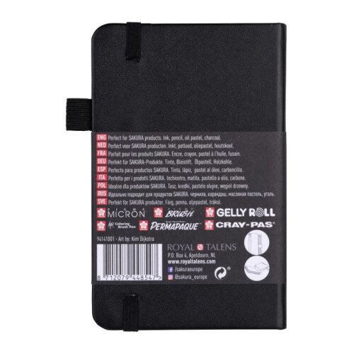 Carnet - Schizzi - Disegno - Note - 9x14cm - 80pag - Copertina nera - Sakura 1