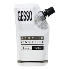Gesso - Blanc - Apprêt pour peinture acrylique - Sennelier - Sachet de 120ml
