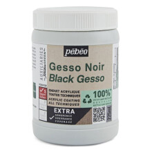 Gesso - Noir - Apprêt - Mate - Toutes techniques - Extra couvrant - Pébéo - 225ml
