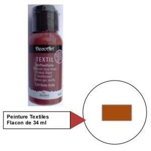 Textile paint - DecoArt - Red Earth - 34ml - Acrylic - Mixed