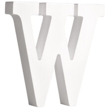 MDF Letter W, white, 11cm, thickness 2cm