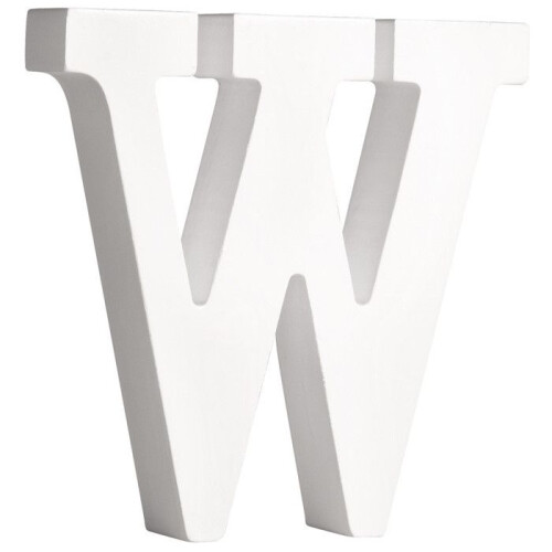 MDF Letter W, white, 11cm, thickness 2cm