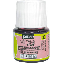 Pintura sobre vidro - PEBEO - V160 - 45 ml - Rosa Claro - Efeito Brilhante