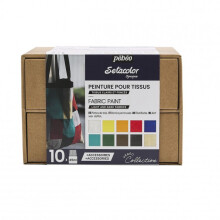 Peinture pour tissus Pébéo - Setacolor Set Initiation - 6 Flacons de 20 ml - Couleurs opaques