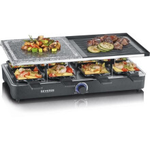 Aparelho de raclette SEVERIN - RG2376 - Para até 8 pessoas - Pedra de cozimento natural e chapa reversível - 1400W