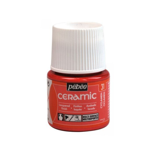 Paint - Pébéo - Ceramic - Cyclamen - 45ml - Glossy and opaque