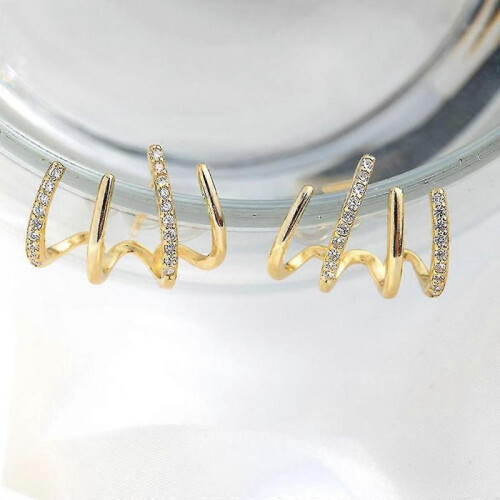 Stud Earrings Shiny Four Claws Earring Gifts 1