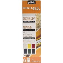 Initiation Set - PEBEO - Porcelain Paint - 6 pots of 20 ml - Easy Decoration - Economical Kit