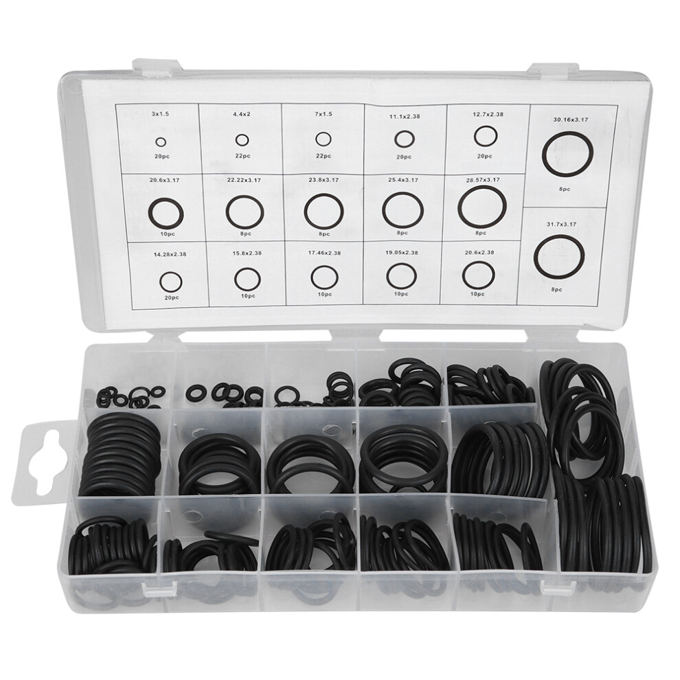 222Pcs Rubber O Ring Sealing Assort Set Kit O Ring