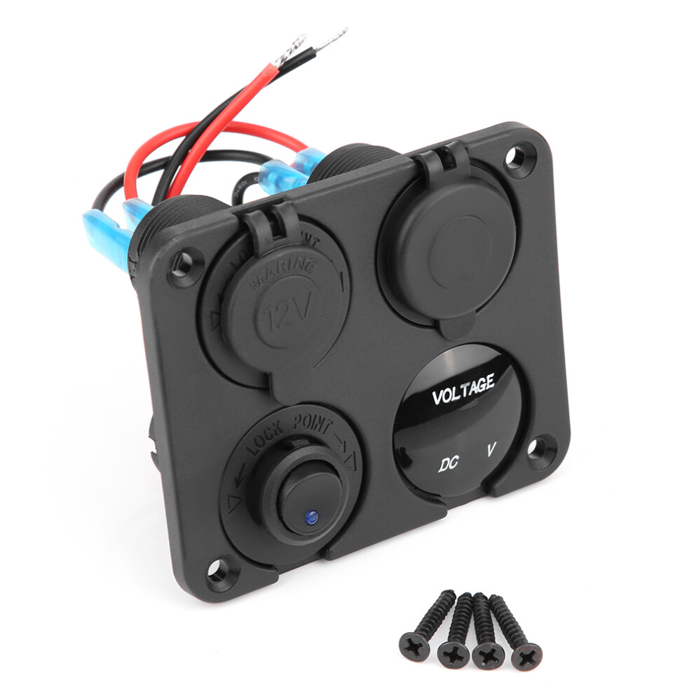 4 Gang On/Off Toggle Switch Panel Dual Usb Charger Blue 8320539660394