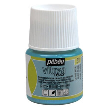 Pintura em vidro - PEBEO - V160 - 45 ml - Azul Claro - Efeito Brilhante
