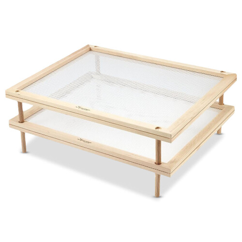 (double layers) Pasta Drying Rack Stackable Fresh Food Dryer with Net Shelf Tray