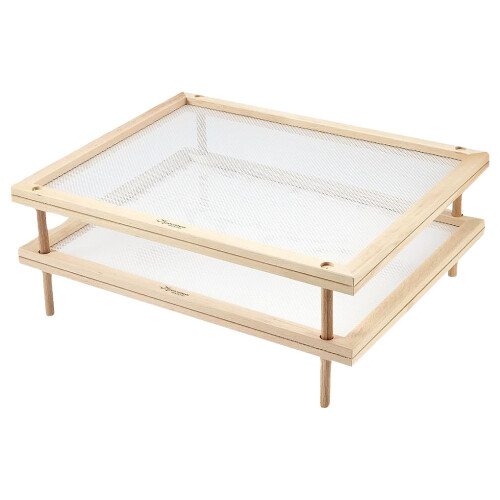 (double layers) Pasta Drying Rack Stackable Fresh Food Dryer with Net Shelf Tray 1