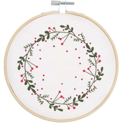Kit de bordado coroa de Natal Ø 15 cm