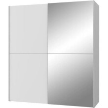 Armadio 2 ante scorrevoli + specchio - Pannelli di particelle - Bianco opaco - L 170,3 x P 61,2 x H 190,5 cm - ULOS