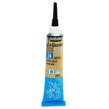 Peinture tissu - Pébéo - Setacolor 3D - Métal Or Blanc - 20ml - Effet métallique
