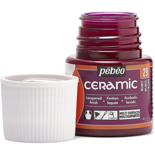 Farbe - Pébéo - Céramic rubis - 45ml - Rot - Opaque und glänzend 2
