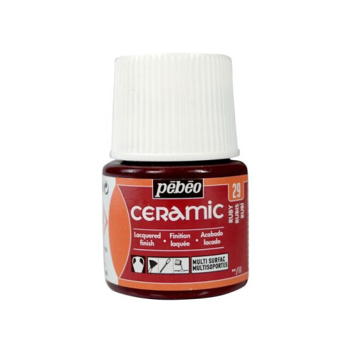 Farbe - Pébéo - Céramic rubis - 45ml - Rot - Opaque und glänzend