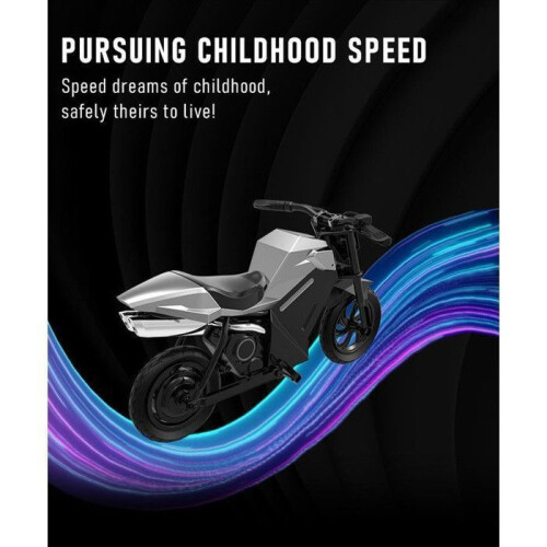 OVIVO ADV250 - Moto elétrica para crianças - 21,6 V 4 Ah - Autonomia máxima 14 km - 12,5 polegadas - Prata 1