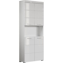 Mobile da bagno Colonna doppia - 4 porte + 1 nicchia - L73 x P31 x H190 cm - Bianco - AMANDA