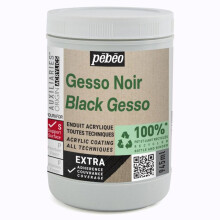 Gesso - Noir - Apprêt - Mate - Toutes techniques - Extra couvrant - Pébéo - 945ml