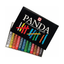 Pastels à l'huile - Panda - Coffret de 12 - Doux - Multi-supports - Mixte