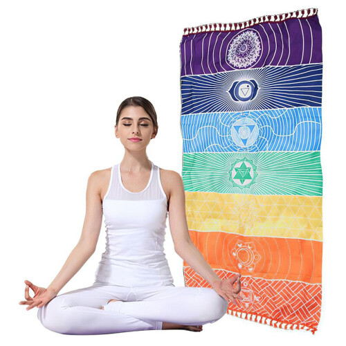 Meditation Yoga Rug Tassel Floor Mat Good Workmanship Rectangular 1
