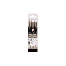Stylos - Sakura - Pigma Micron - Set di 3 - Nero - Taglie assortite