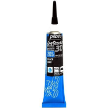 Peinture relief pour tissus - SETACOLOR - Tube 20ml - Noir - Effet brod perle - Mixte