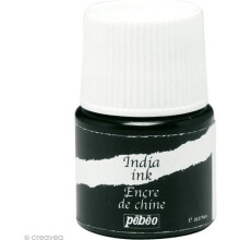 Kiinalainen muste - PEBEO - Intian muste - 20 ml - Tarkka kalligrafia - Musta