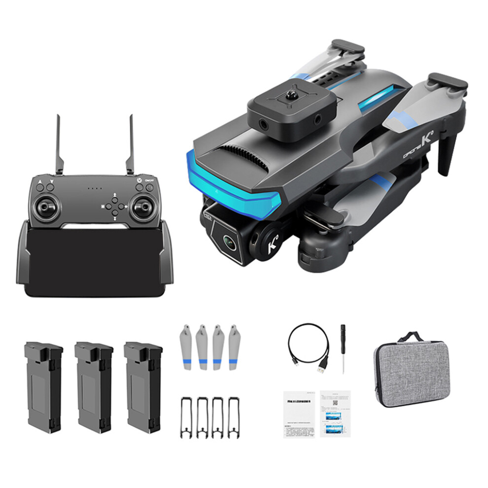 Black ( 3Pcs Cells) Aerial Photography 4K Drone Headless Mode Remote Control Quadcopter