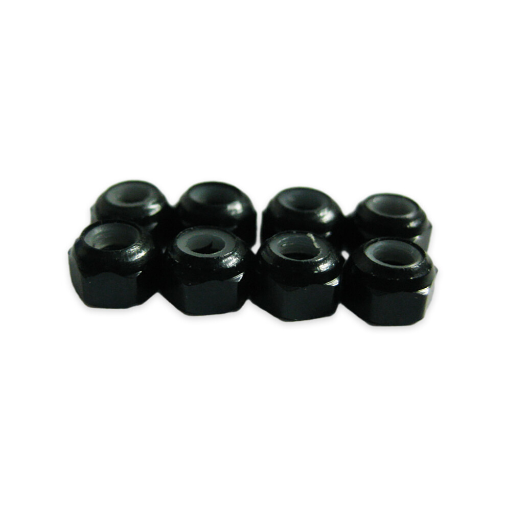 (Black) 8pcs Aluminum Alloy Flanged Nylon Lock Nut M3 For 1/18 Hobbico Dromida-image-OPC-PK9C8J6-NEW