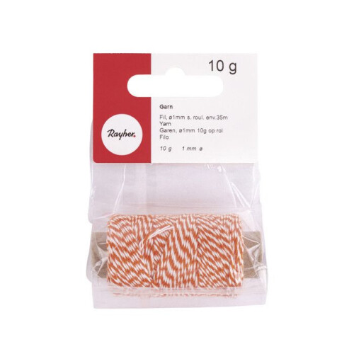 Fio bicolor laranja e branco 35 m x ø 1 mm