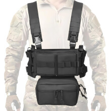 MK3 Tactical Vest Adjustable Chest Rig 1000D Nylon with 5.56 and 7.62 Magazine Pockets for Outdoor Airsoft Combat