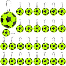 Children's Reflectors Pack of 30, Safety Reflector Pendants for Backpacks, Jackets, and Clothing, Football Keychain Accessories
